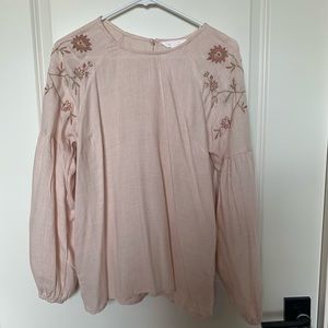 NWT Lauren Conrad pink flower long sleeve shirt